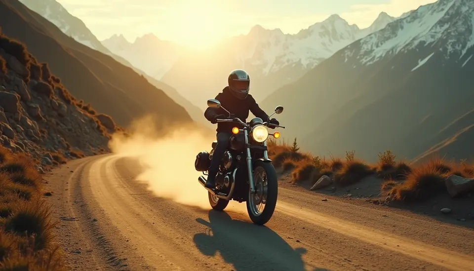 AI video still made with Indian Pixels: Kling 2.5 — Himalayan ride